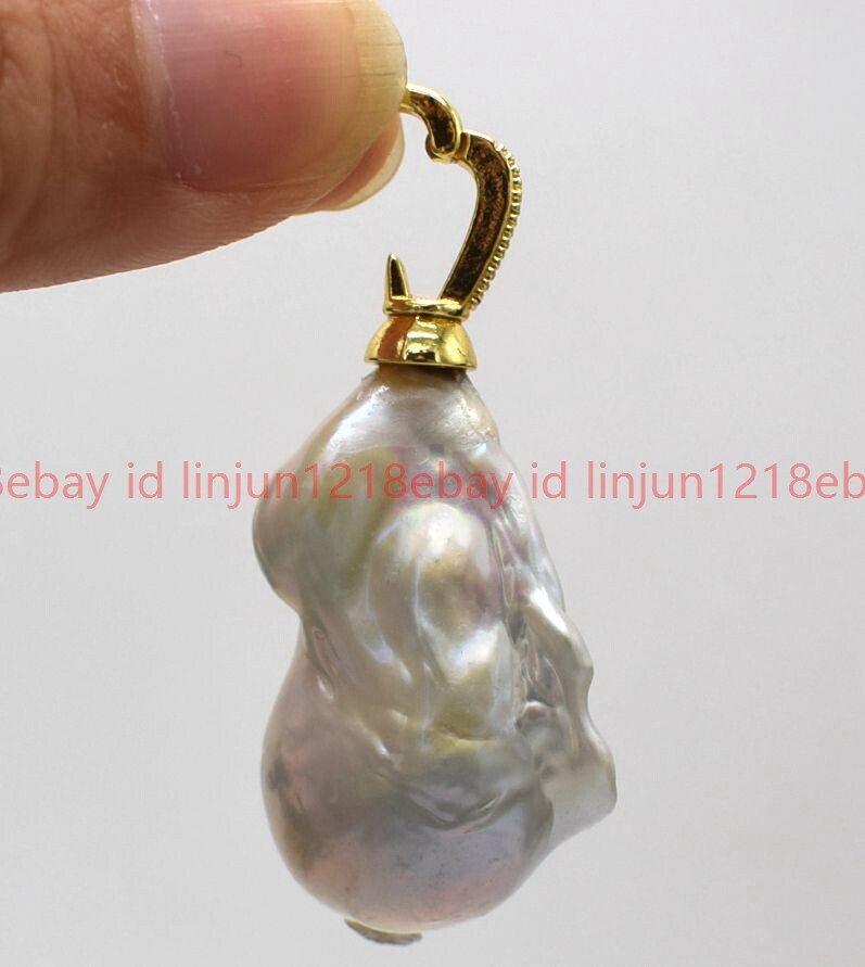 Huge 15x20mm Real Natural Multicolor Keshi Baroque Pearl Pendant