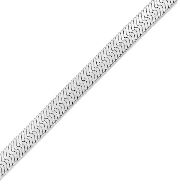 Stainless Steel 5.5mm Herringbone Flat Chain Classic 20″ Necklace Silver / Gold