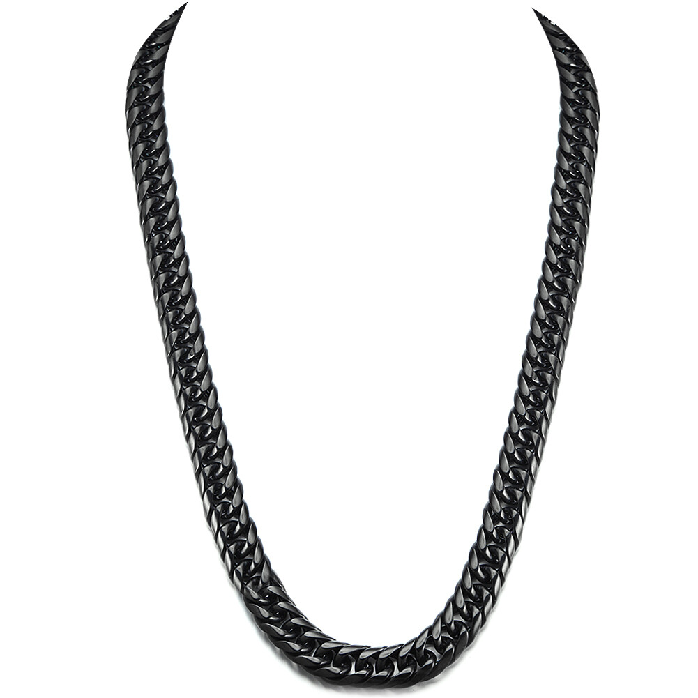 9mm-22mm Top Polished Mens Chain Stainless Steel Curb Link Necklace or Bracelet