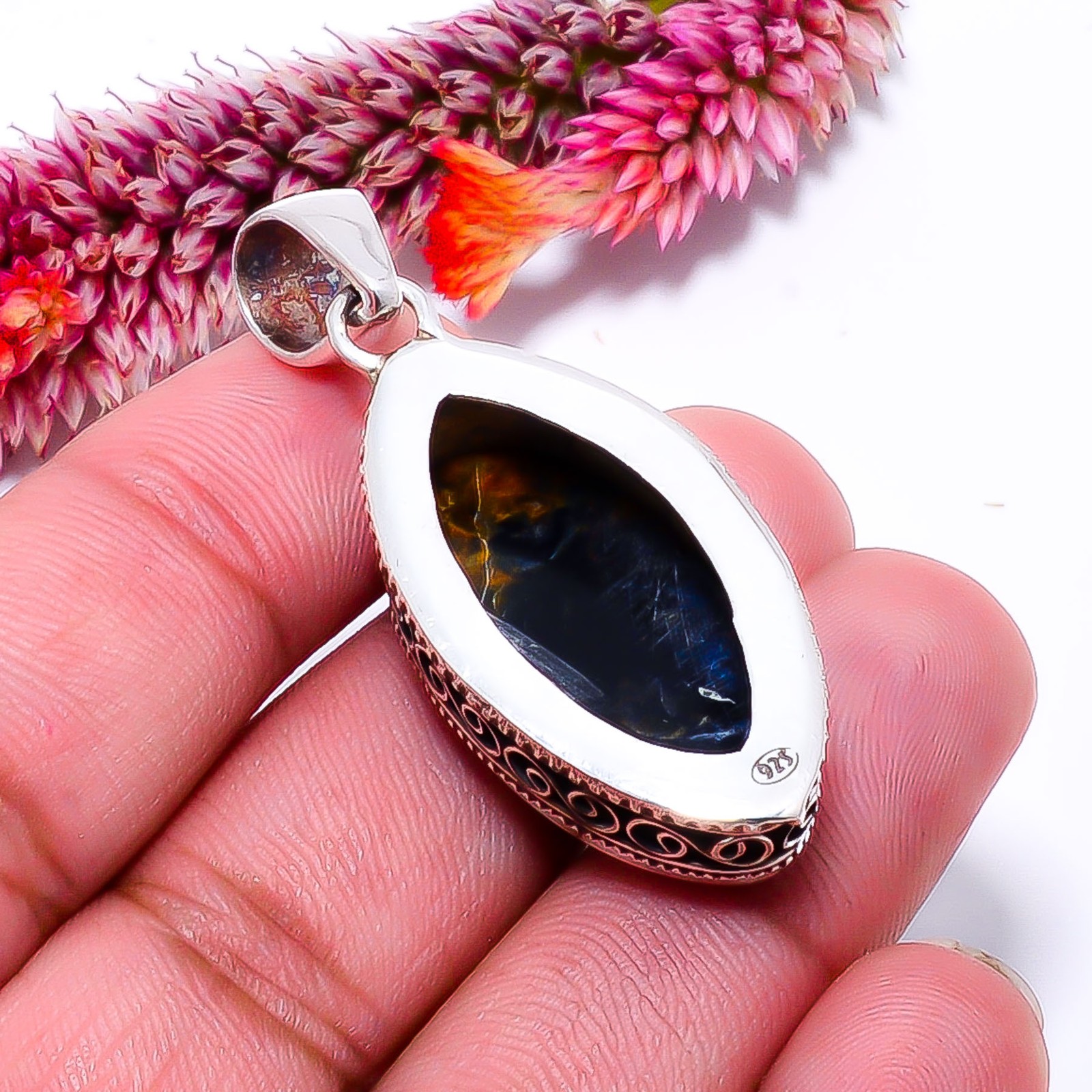Pietersite – Namibea Fine Art 925 Sterling Silver Pendant 1.87″ P10364114317