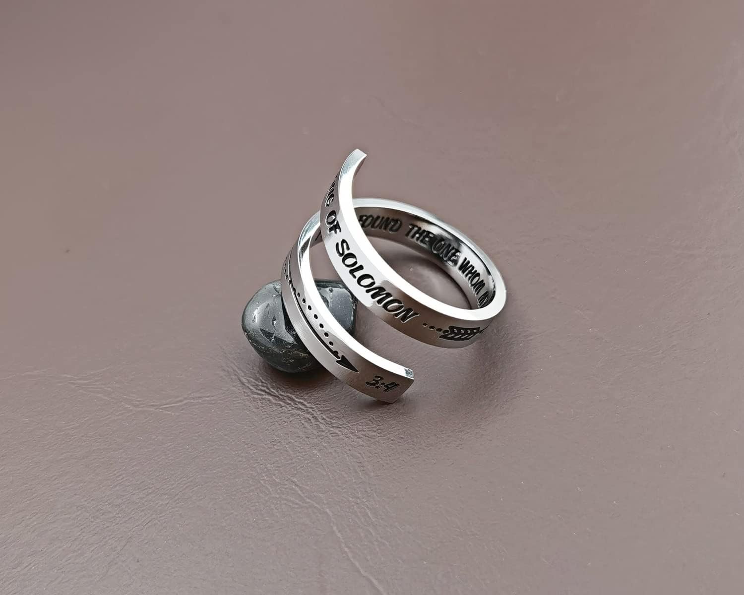 Engraved Silver Thumb Ring – Encouraging Jewelry Gift for Mother’s Day & Beyond