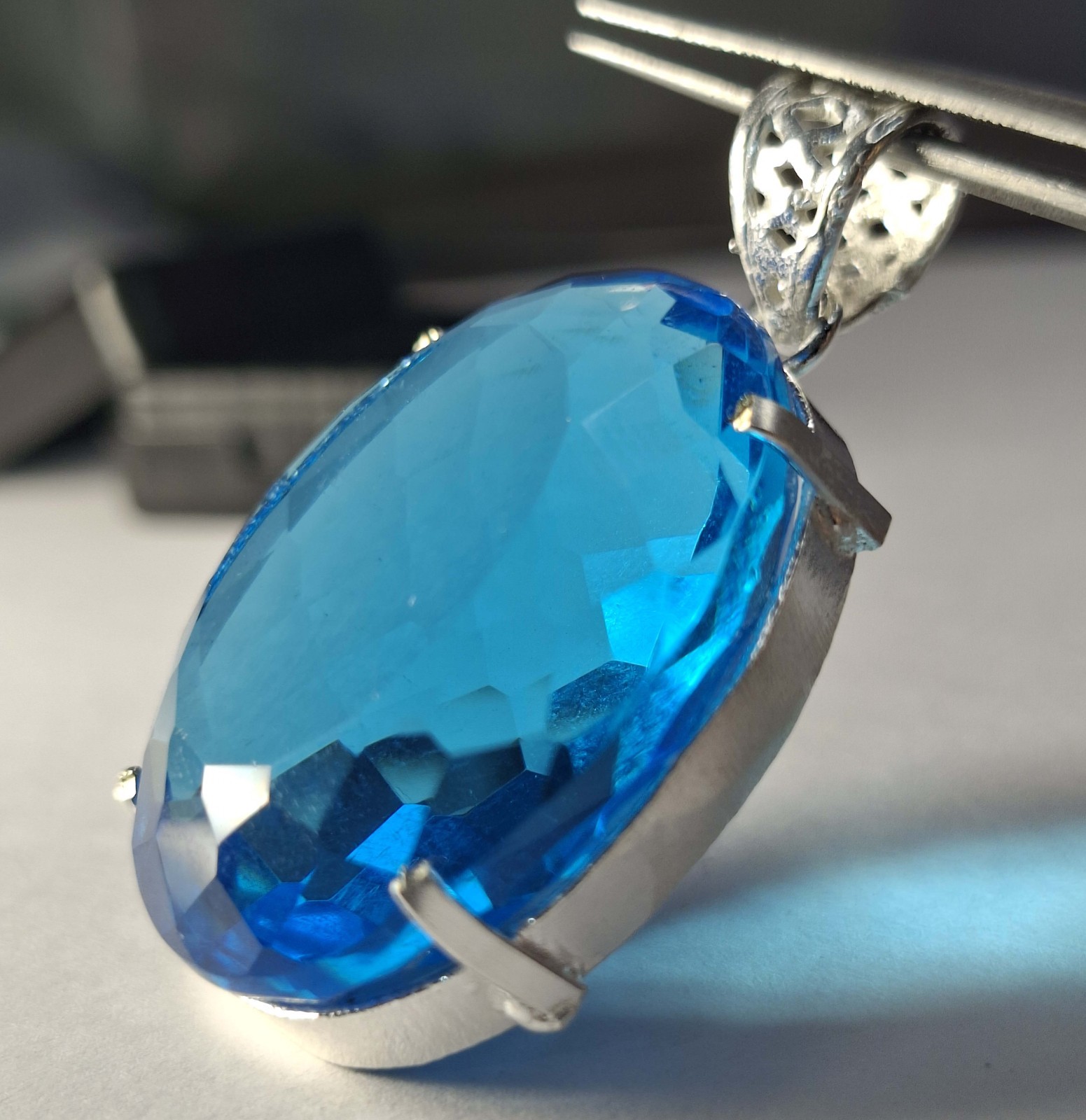 112.00 Ct Flawless Blue Topaz Oval Cut Lab Created Loose Gemstone SP1125