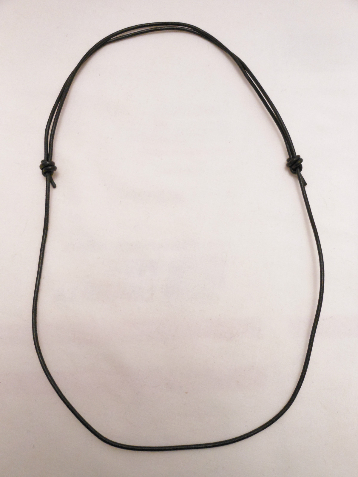 Black Leather Adjustable Surfer Necklace- Unisex – Made in USA