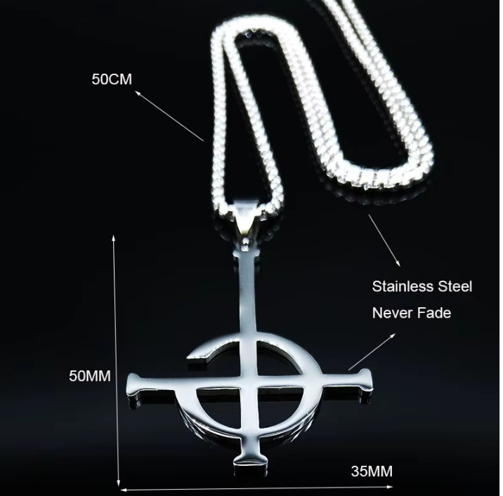 Ghost BC Necklace Nameless Ghost Band Crucifix Papa Emeritus Stainless Steel