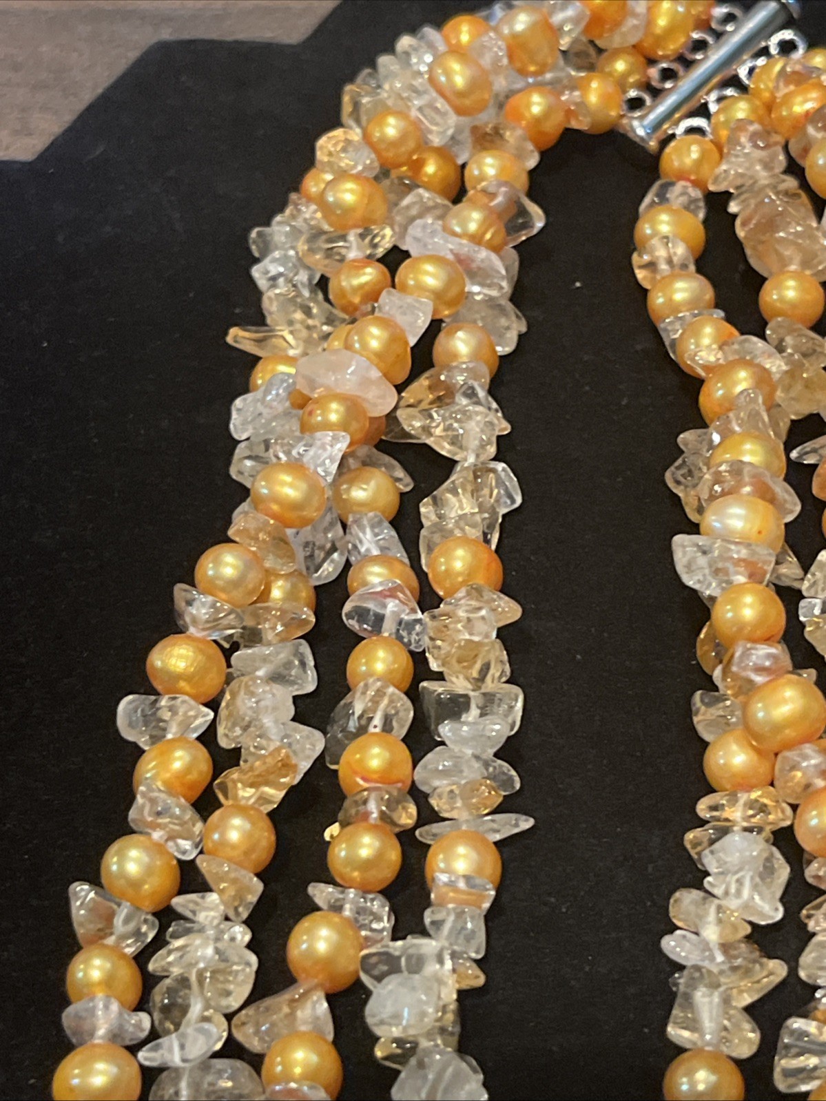 Ross Simons Jewelry Sterling Silver 925 Necklace Baroque Citrine Pearls Quartz