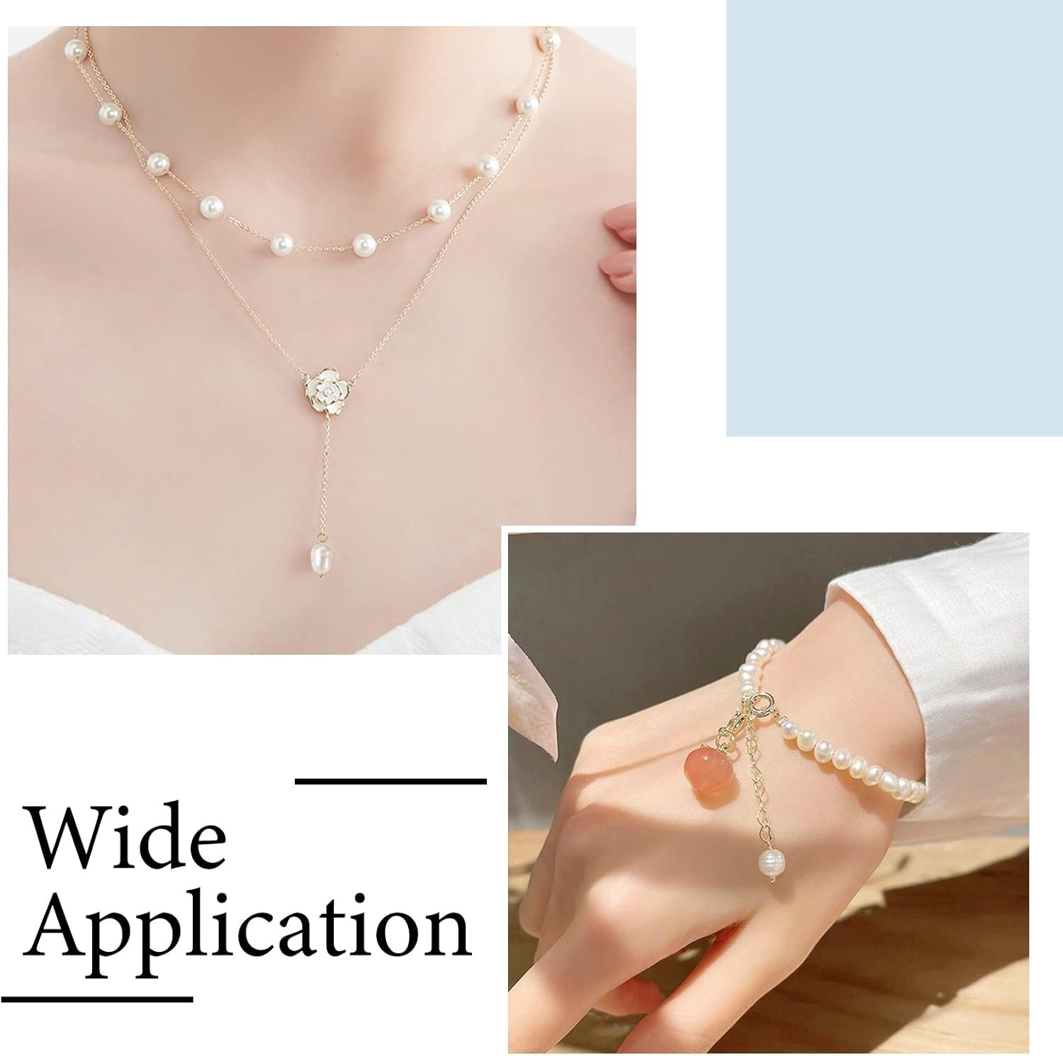 60Pcs 13-17mm Natural Freshwater Cultured Pearl Pendants White Rice Oval Pear…