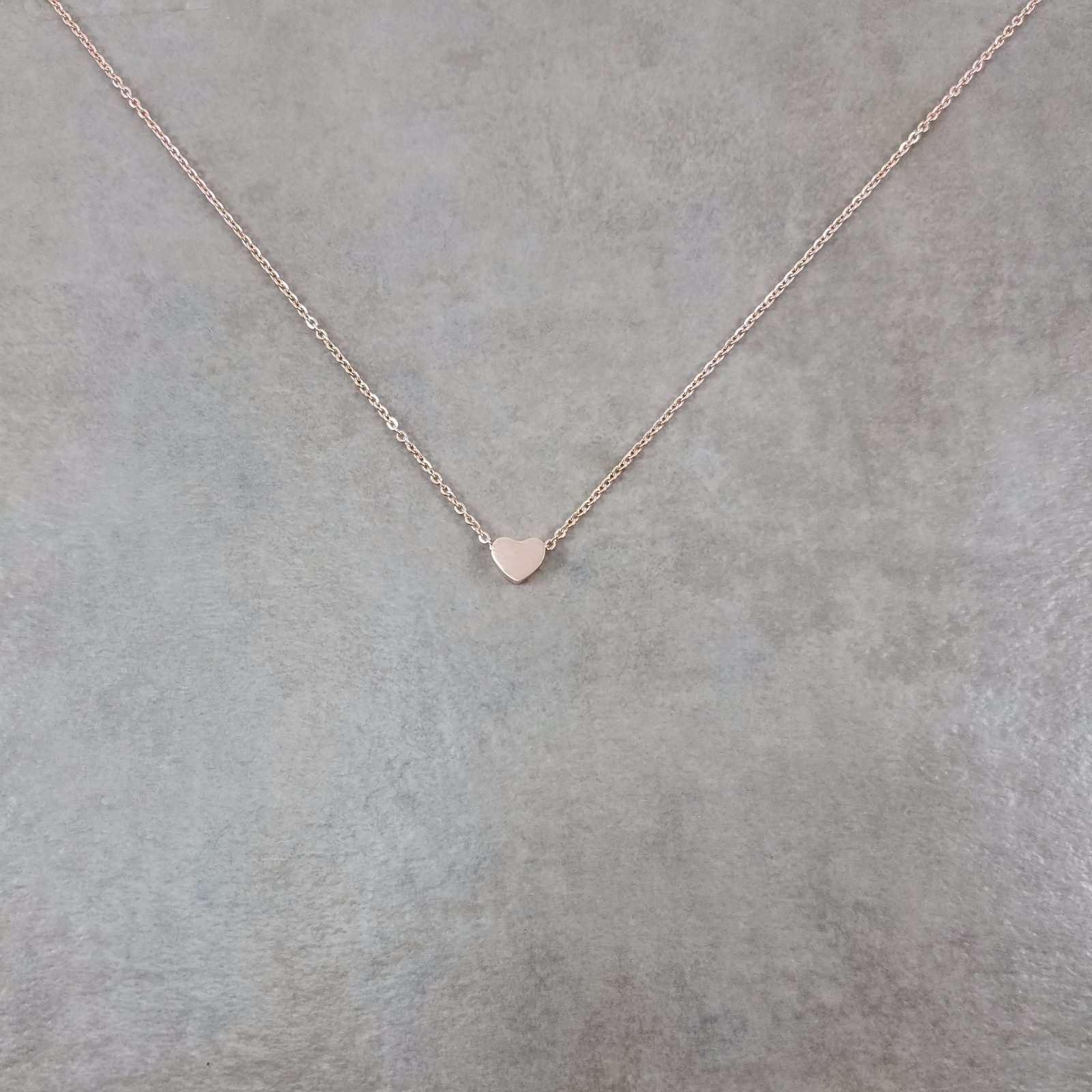 Rose Gold Plated Tiny Heart Necklace Gift Box Dainty Love Womens Jewelry