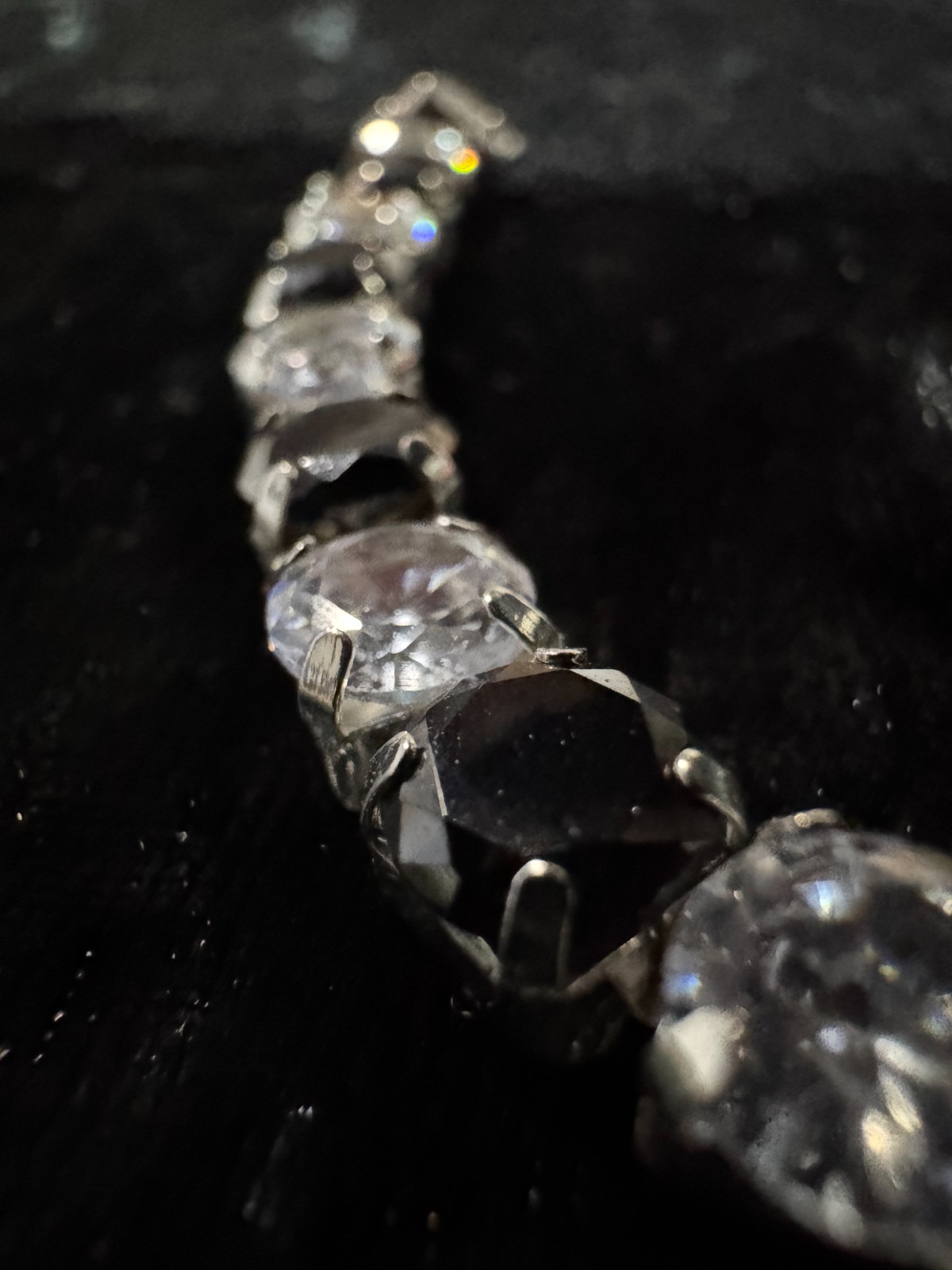 Tennis Necklace Chain / Bracelet 6mm Round Moissanite or Rhinestones or Cubic Z