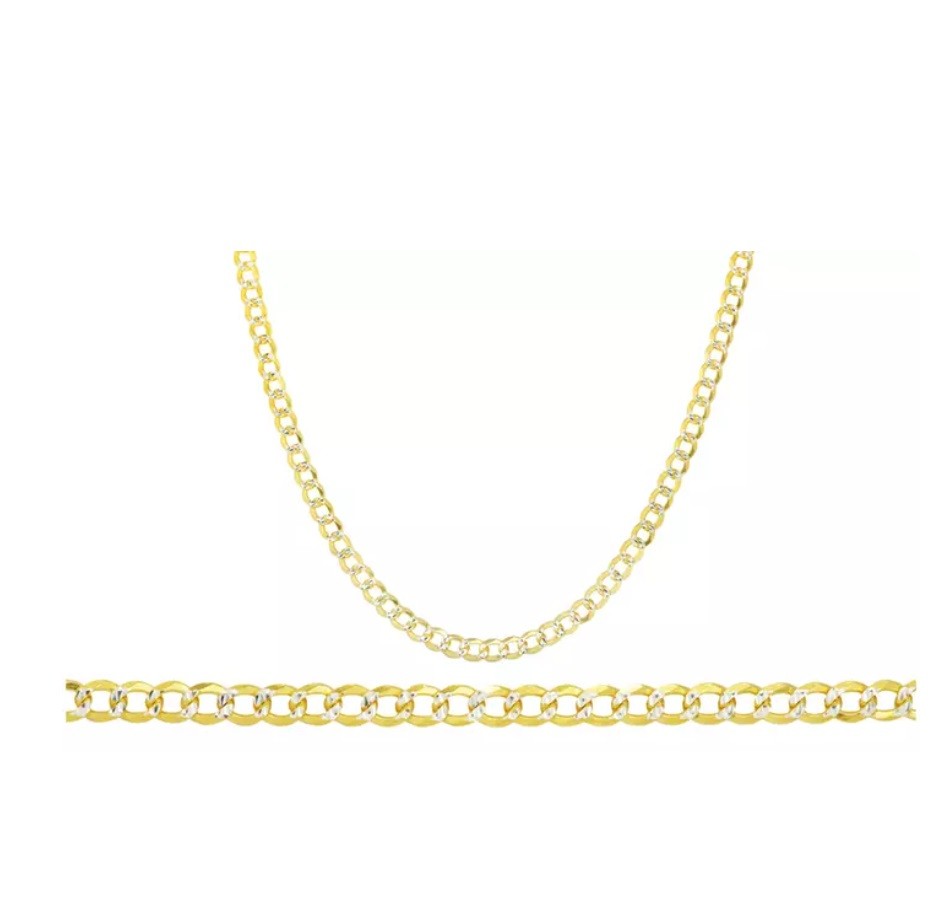 18K Yellow Gold Filled 18 inch 3mm Wide Flat Cuban Curb Link Chain Necklace Y70G