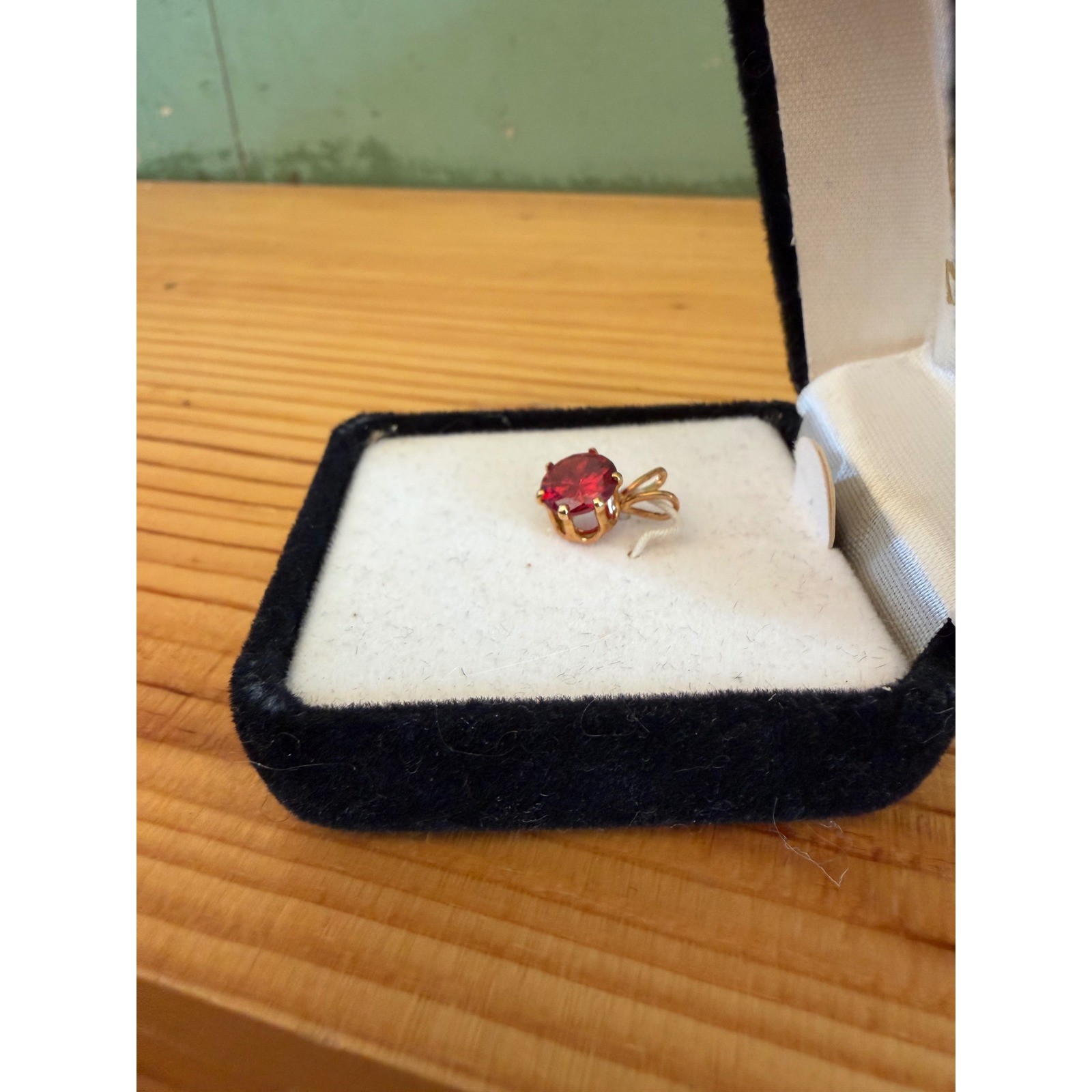Vintage House of Nikolas 3ct Cubic Zerconia Ruby Yellow Gold-filled Pendant
