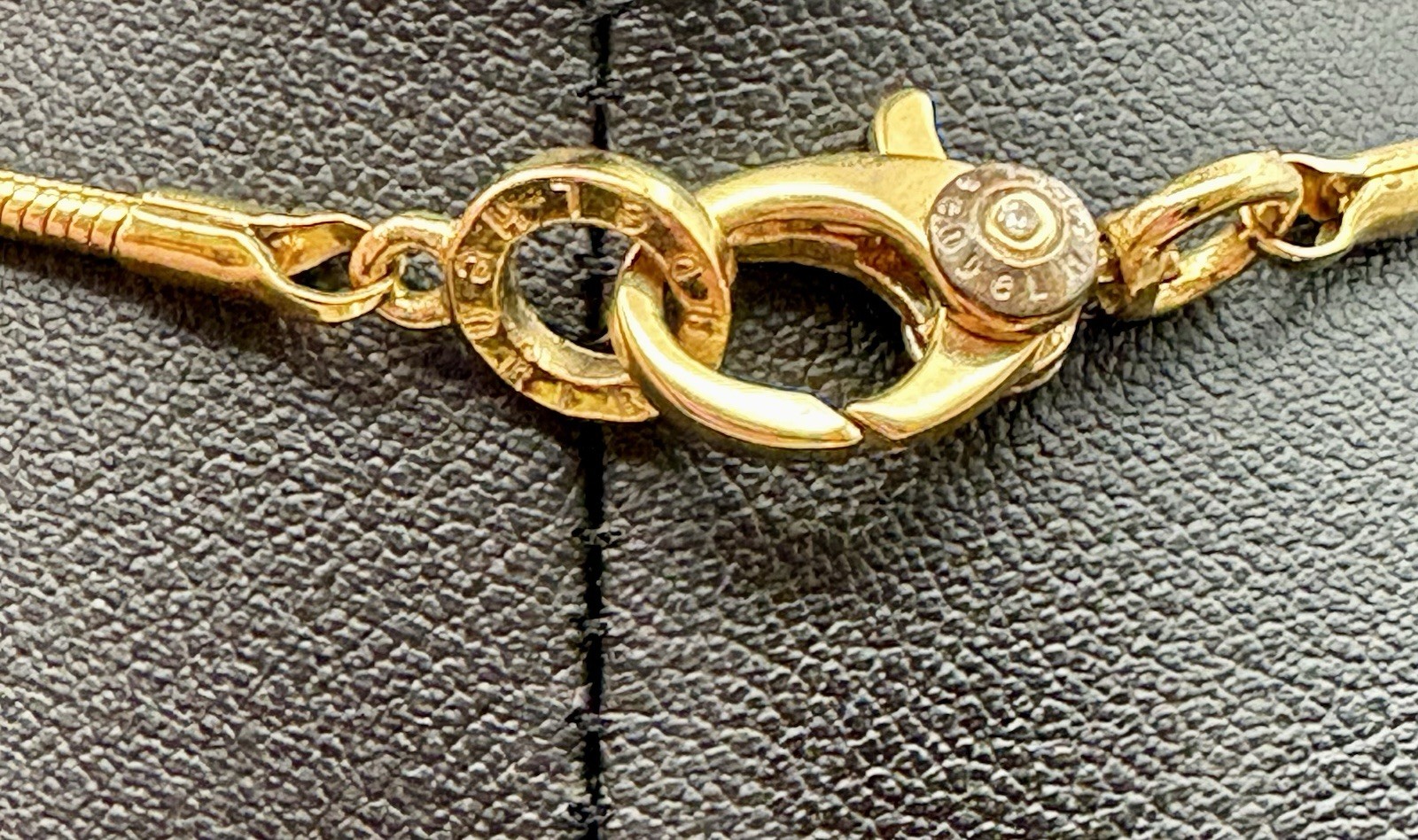 Henri Bendel Lock Pendant Necklace Brown White Stripe Gold Tone Snake Chain