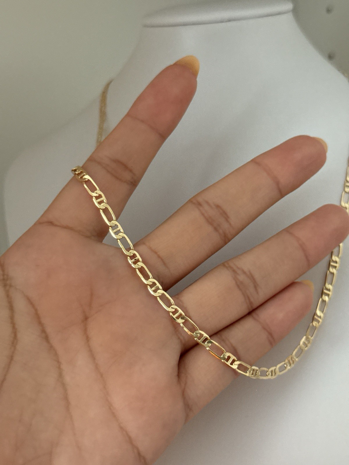ORO LAMINADO CADENA TEJIDO FIGUCCI Size20 4mm Unisex Adult