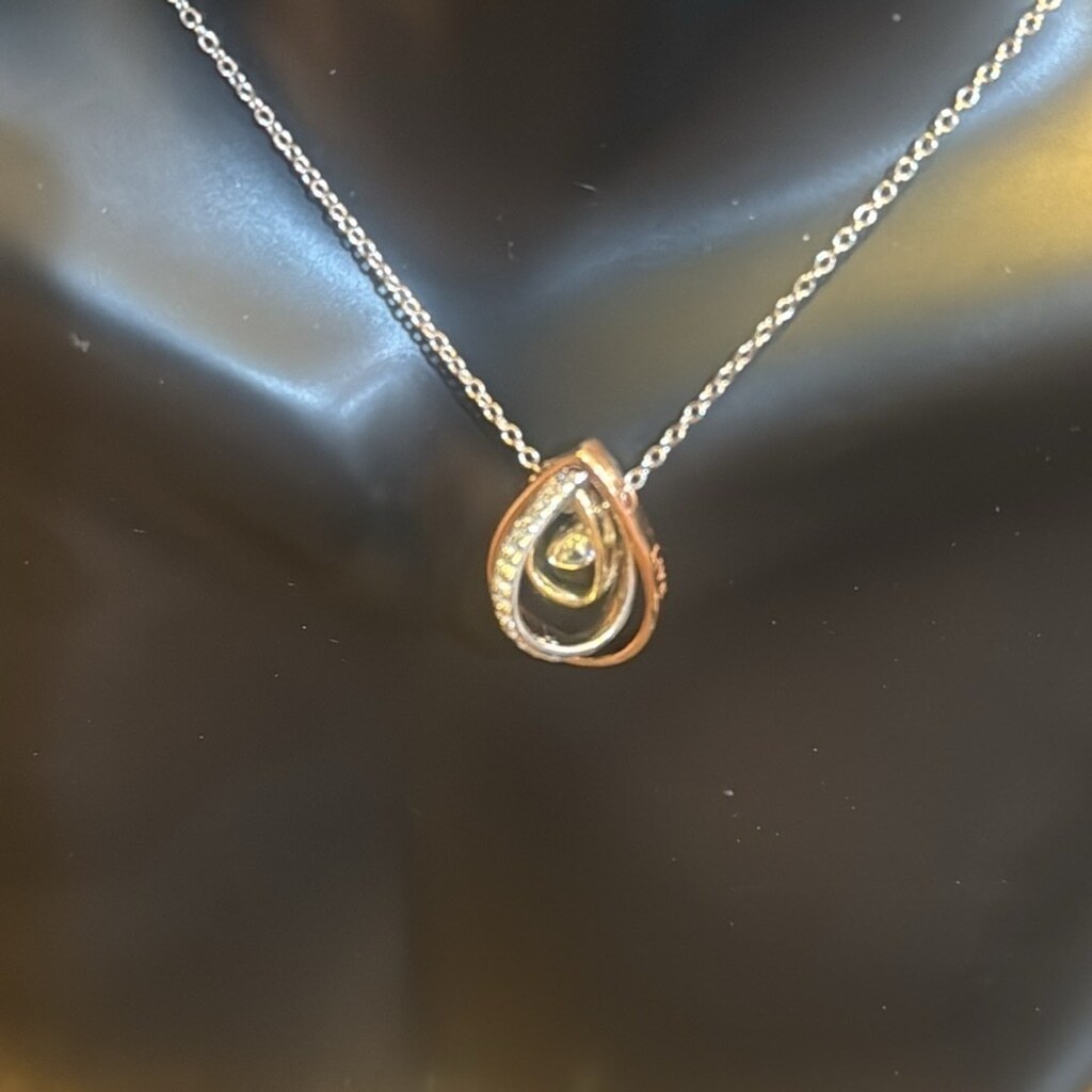 NEW fine jewelry Live Love and Hope tri color floating necklace