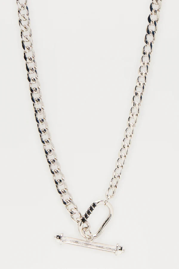 Men’s Fashion Nova Grind City Necklace – Silver Metal Necklace 21 inch length