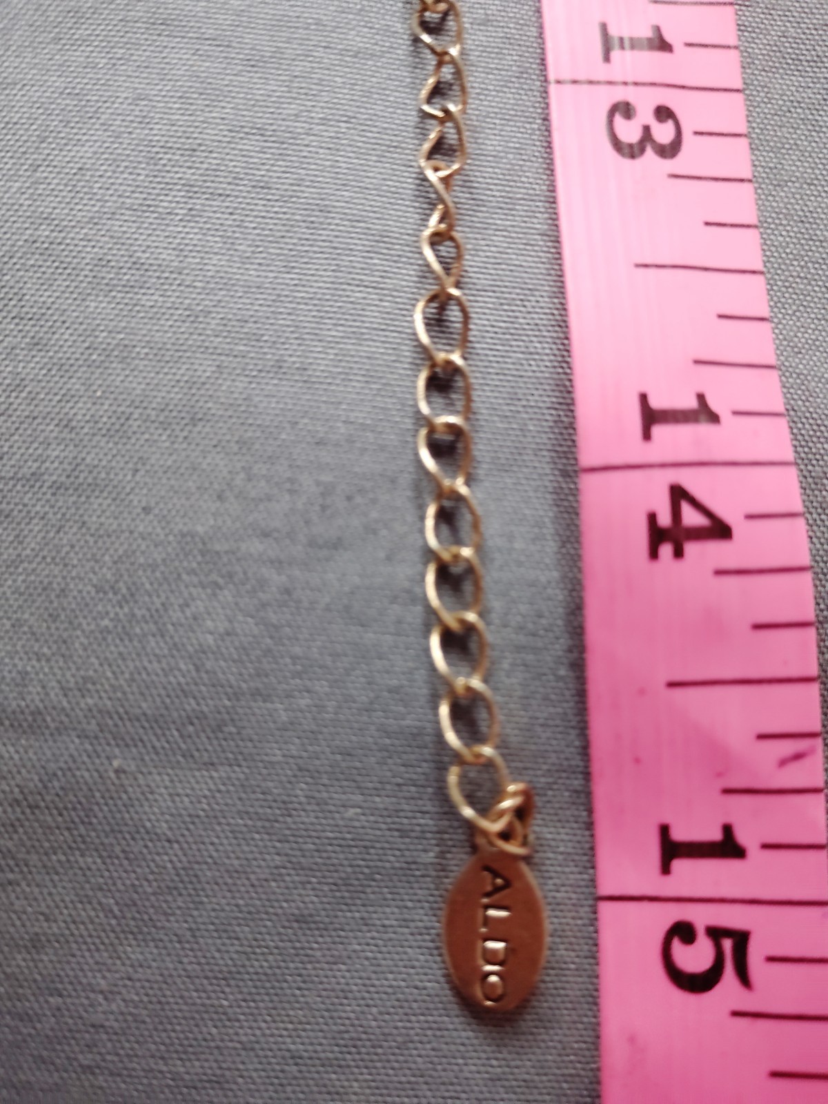Signed Aldo Gold Tone Square Link Choker Necklace Adjustable Lobster Closure
