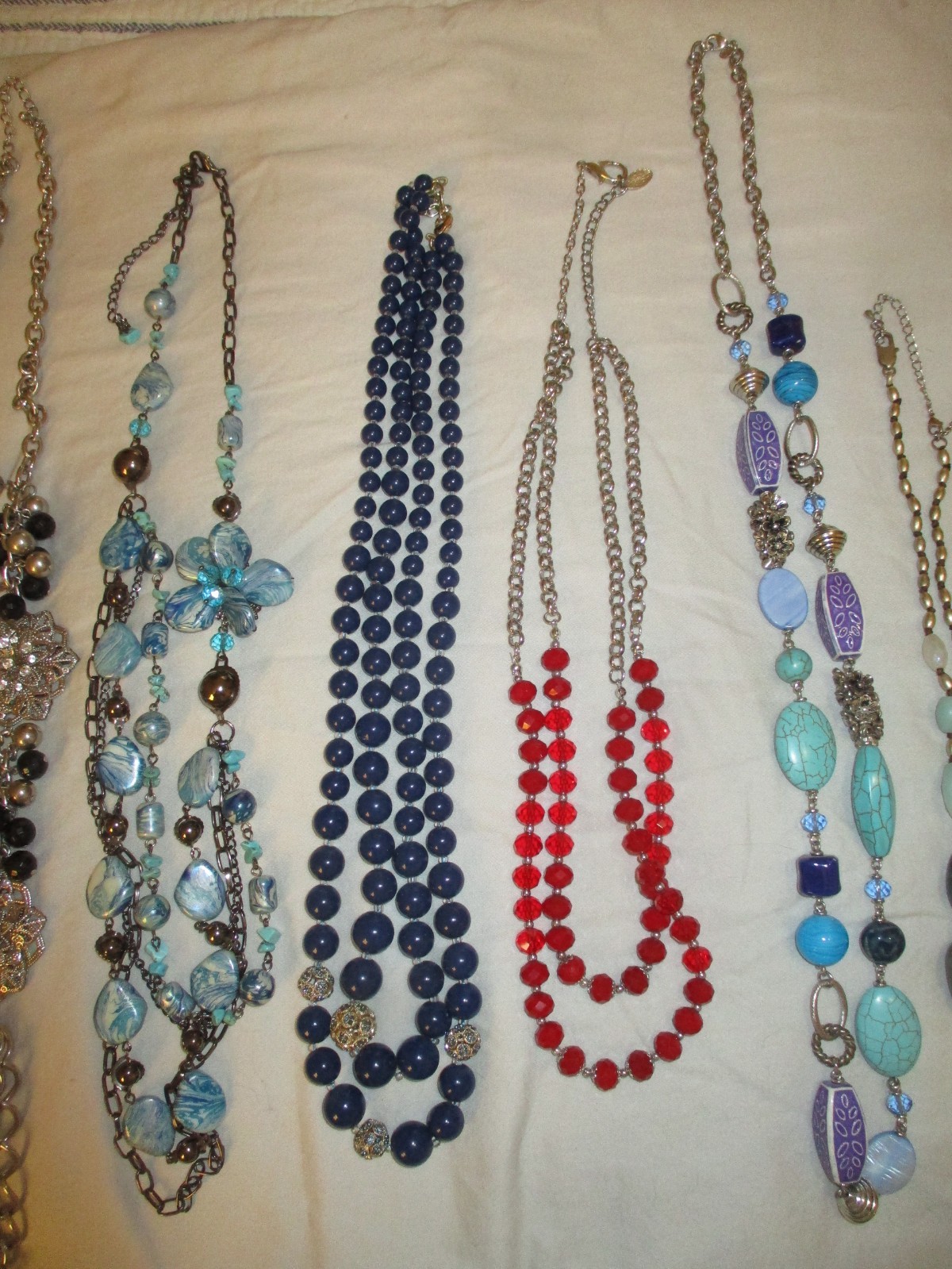 Lot of 6 Necklaces 5 Long 1 Short Various Makers Some Unmarked Nice Quality