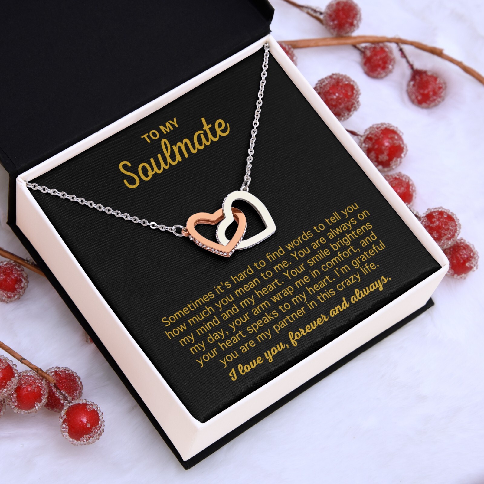 To My Soulmate Necklace Gift For Wife Girlfriend Birthday Anniversary Christmas