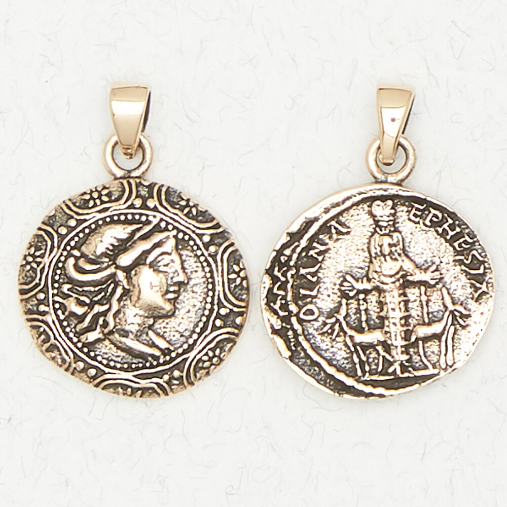 Artemis Greek Olympian or Diana Roman Goddess of the Hunt Bronze Pagan Pendant