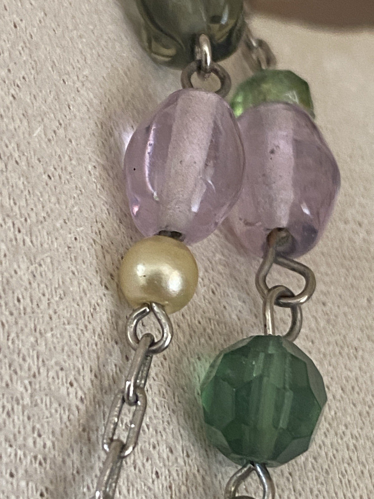 Lia Sophia 58.5” Extra Long Beaded Necklace Glass Mix Rope Opera Boho Pastels