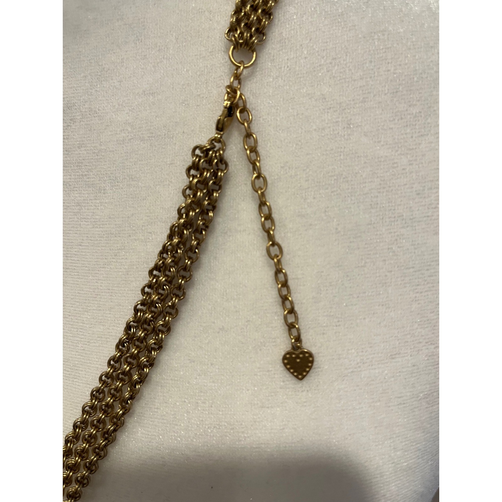 Stella & Dot Gold Tone Triple Strand Coin Charm Tiered Statement Necklace