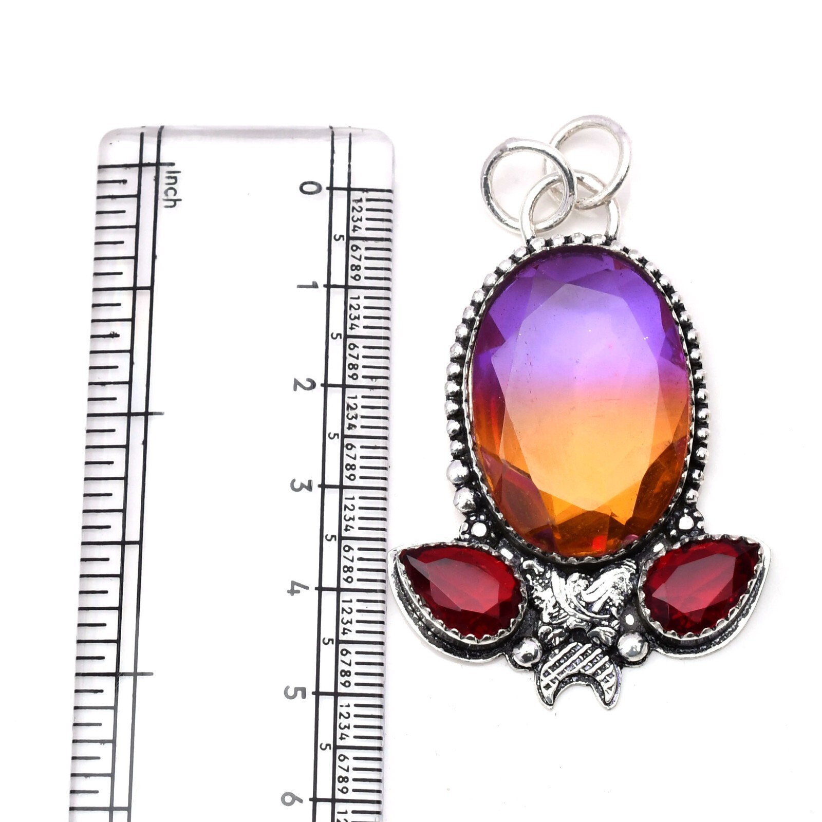 Bi Color Tourmaline Gemstone 925 Sterling Silver Handmade Jewelry Pendant 1.97″