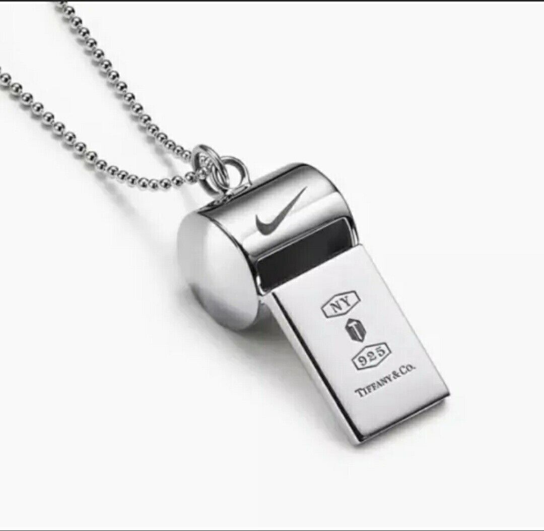 Tiffany and Co. X Nike Collab Sterling Silver Whistle Pendant necklace NEW