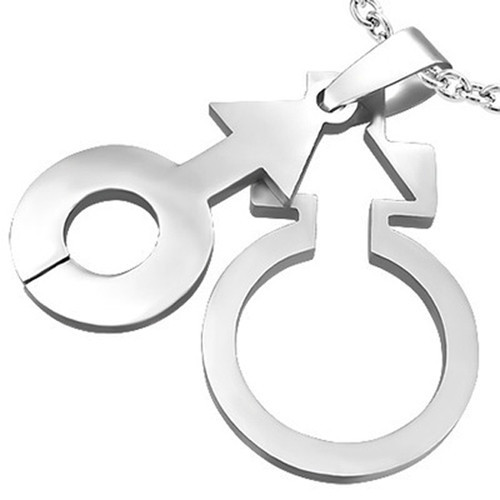 Pride Shack – Male Inside Female Symbol Transgender LGBT Pride Sectional Pendant