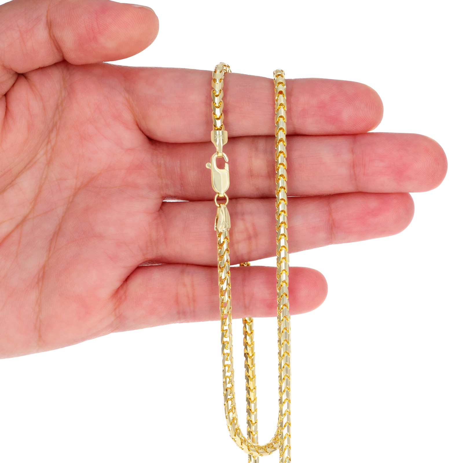 14K Yellow Gold Solid Franco 1mm-6mm Diamond Cut Chain Necklace Bracelet 7″-30″