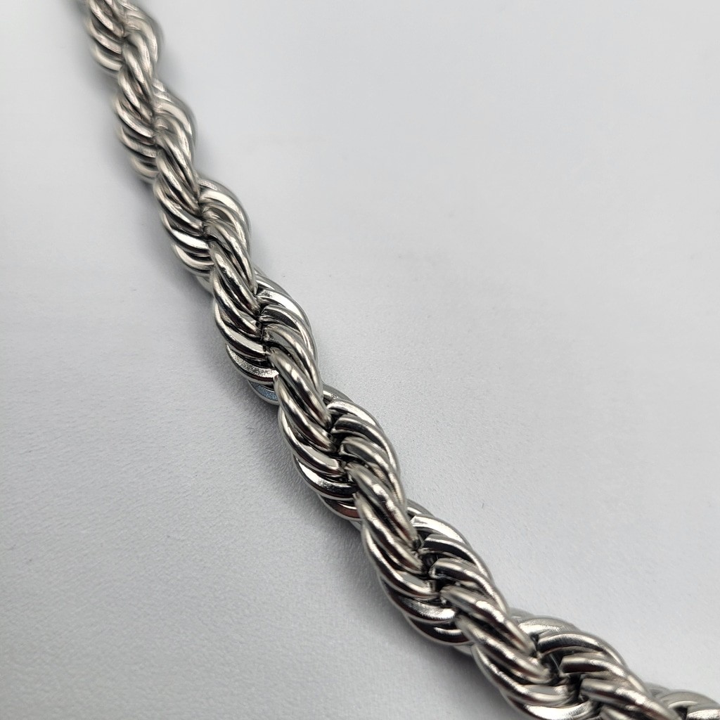 Men’s Stainless Steel Twisted Braided Rope Chain Necklace – 21″ – NWOT