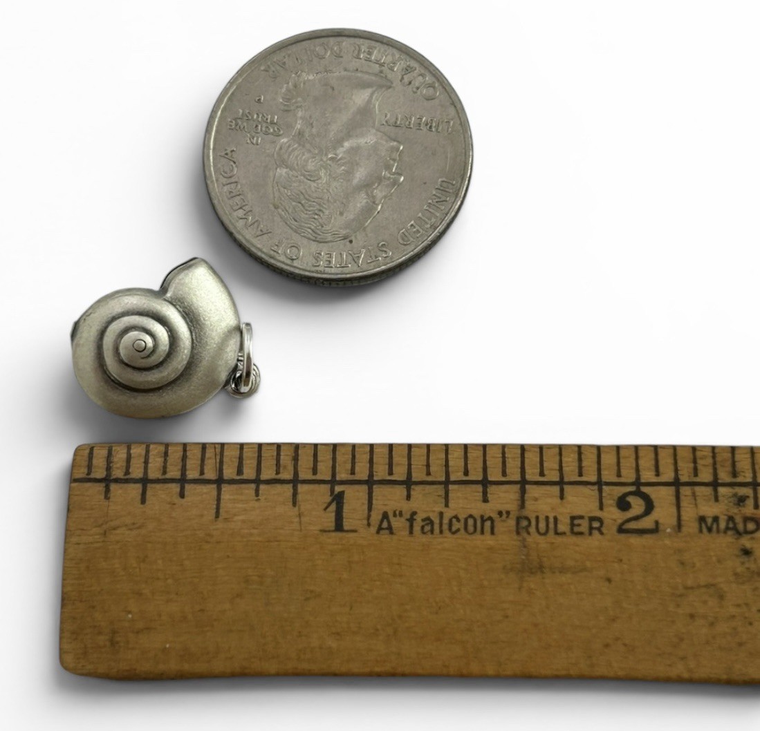Shell Charm Seashell Pendant Nautical Beach Jewelry Silver Plated Nautilus Shell