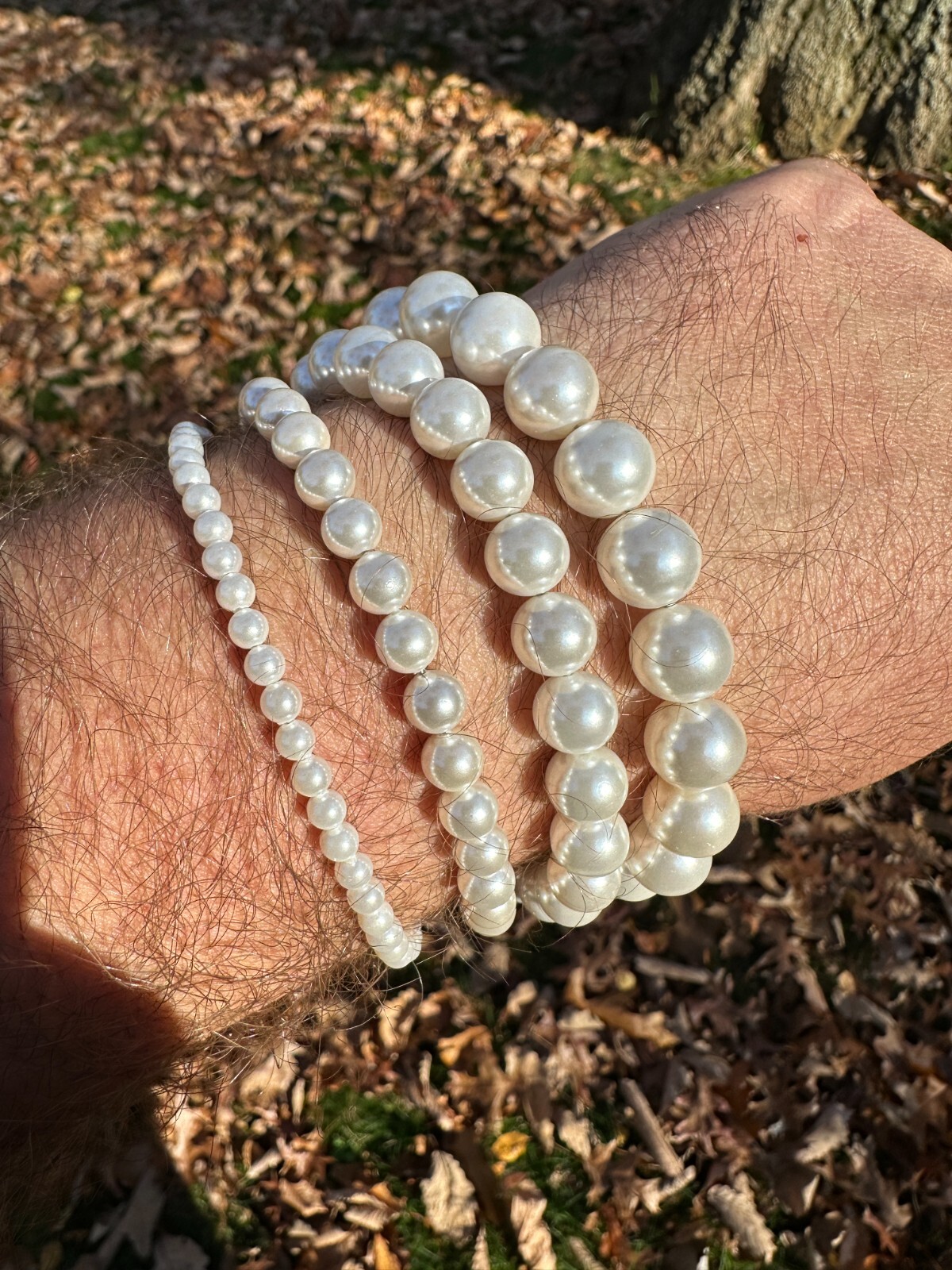 Cultured Pearl Bracelet W. Real 925 Silver Clasp For Men Women 4-10mm All Length