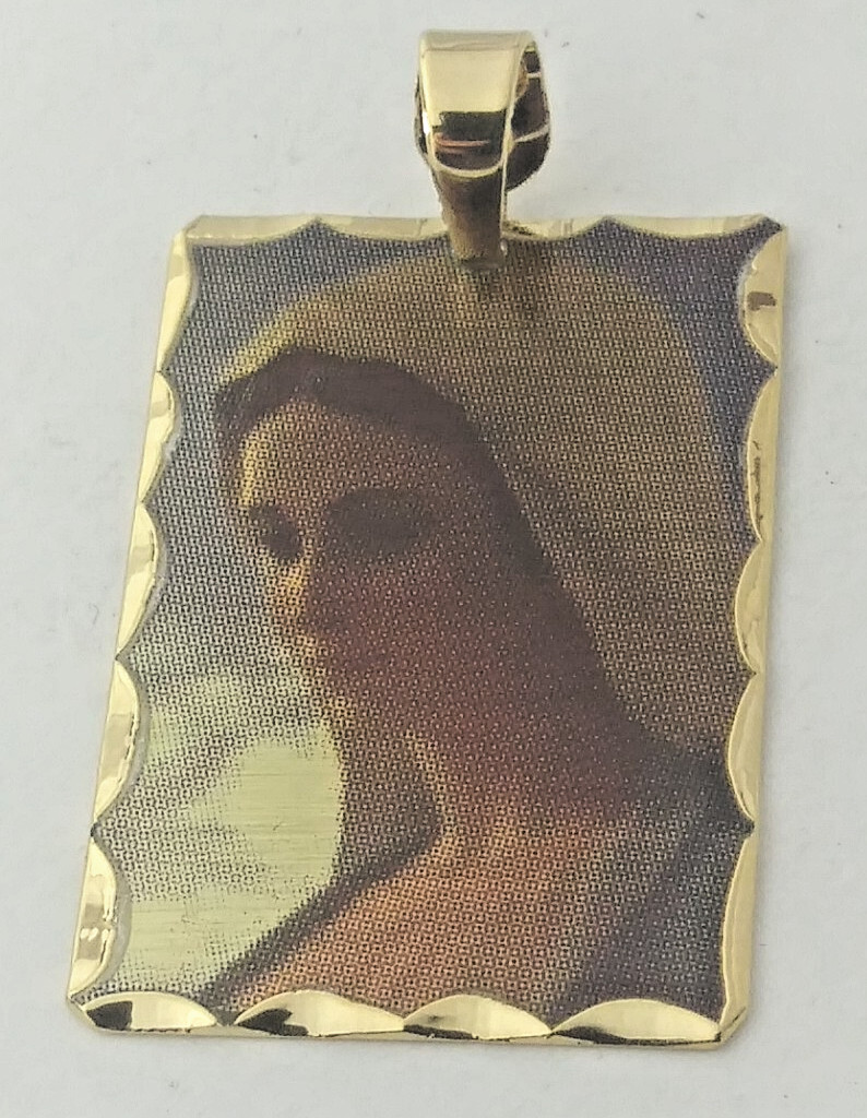 Virgin Mary of Medjugorje Gold gp Plated Charm Pendant Size: 32mm x 21mm