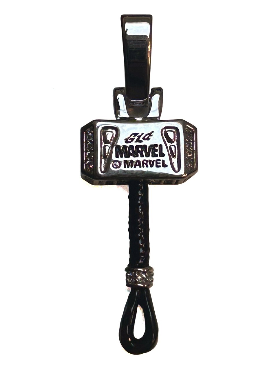 GLD The Mighty Thor Hammer 14k White Gold Plated Necklace Pendant Marvel New