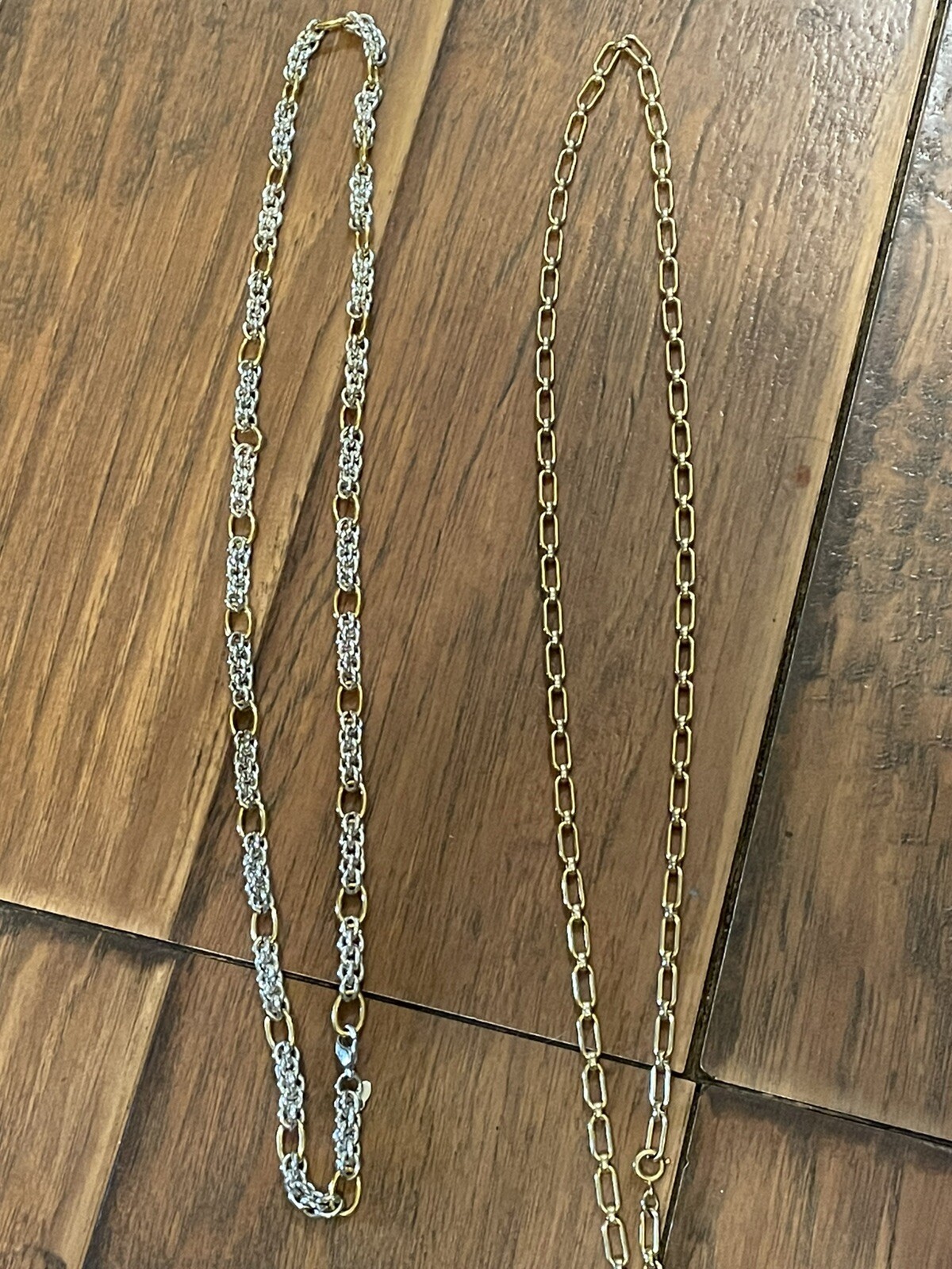 SW Virginia Estate Sale Find 15in Silver Tone, 15in Gold Tone Chains