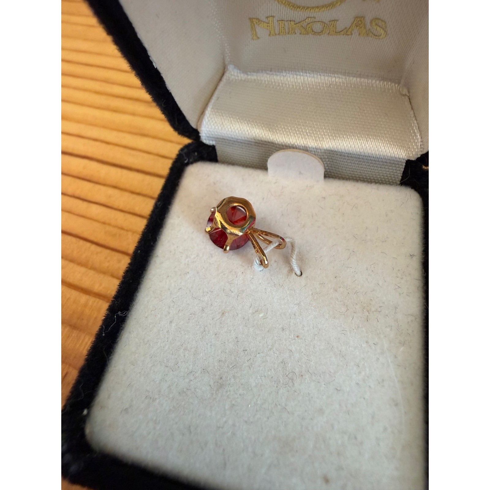 Vintage House of Nikolas 3ct Cubic Zerconia Ruby Yellow Gold-filled Pendant