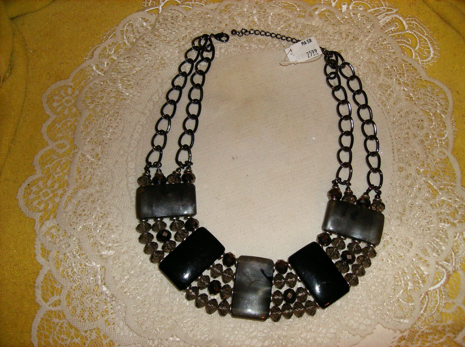 TURQUOISE BLUE BEAD 23″ NECKLACE & FREE BRACELET HANDMADE IN USA!