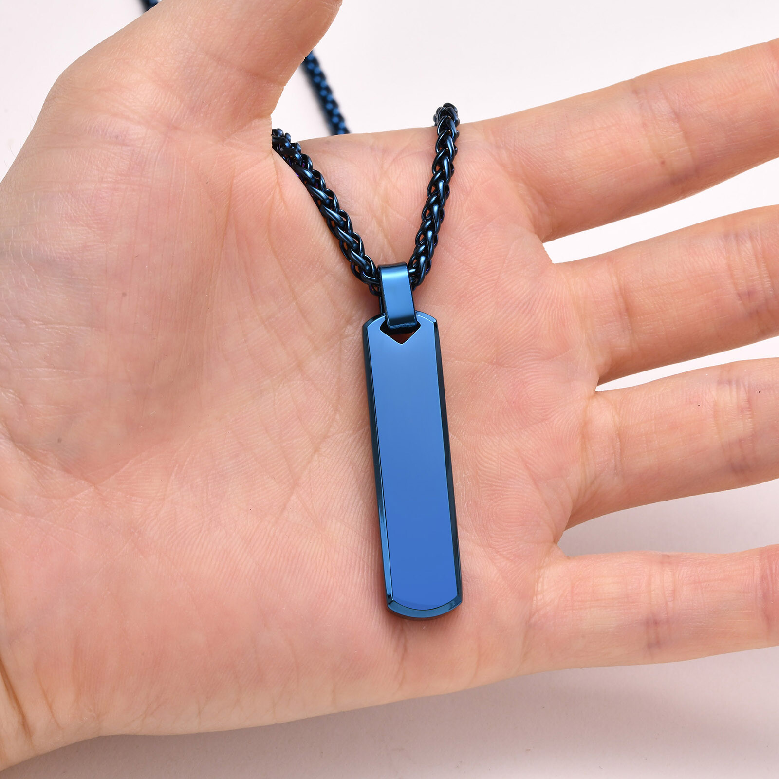 Initial Bar Necklace for Men Personalized A-Z Letters Casual Simple Pendant
