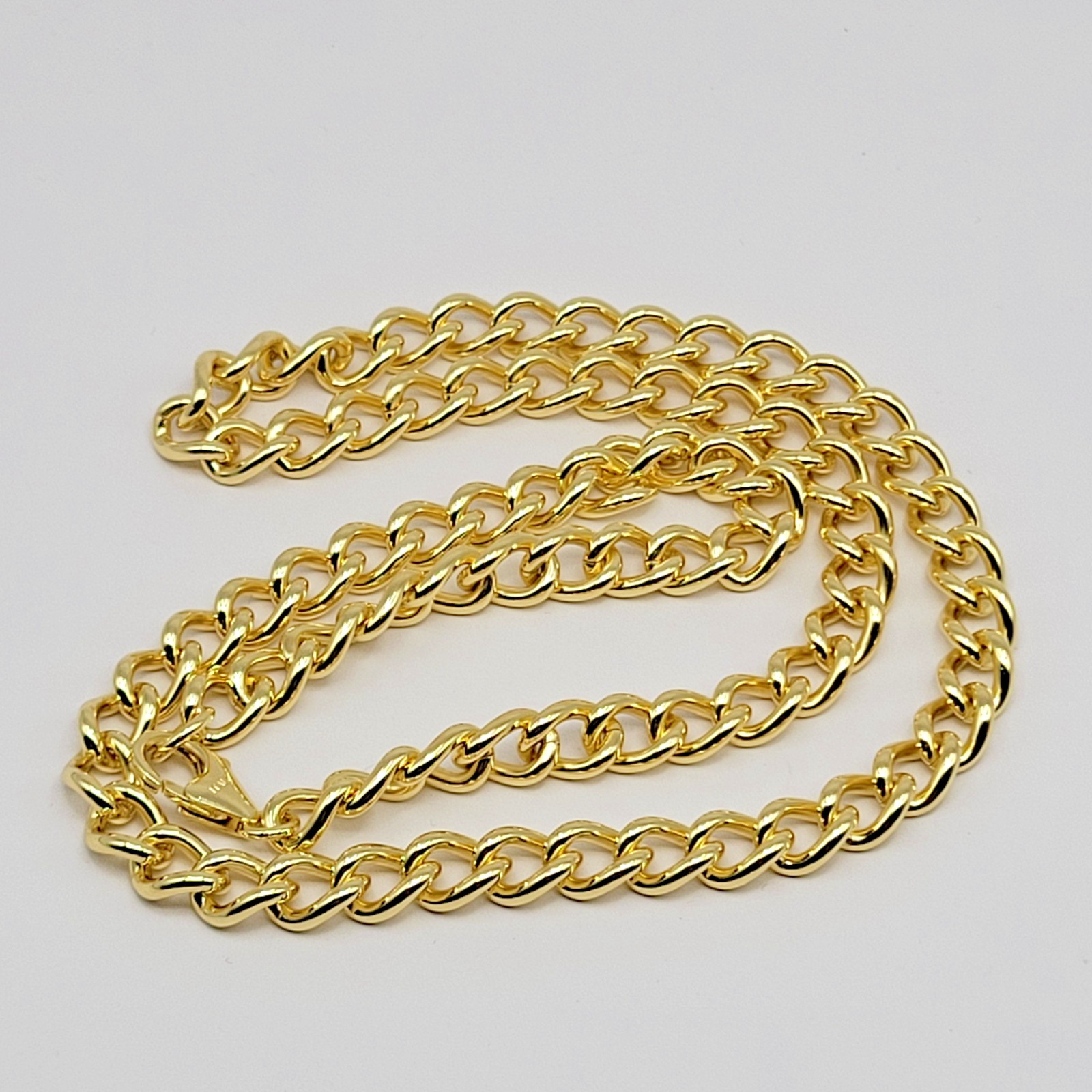 HSN Bellezza Bronze 7.5mm Gold Tone Curb Link Chain Necklace ~ 22″