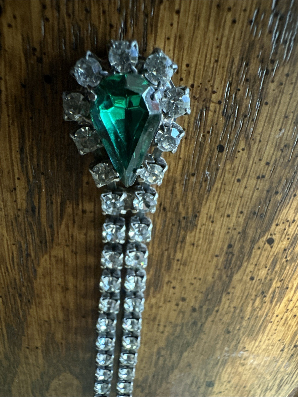 Vintage Glass Costume Jewelry Missing One Glass Diamond As Seen In Picture