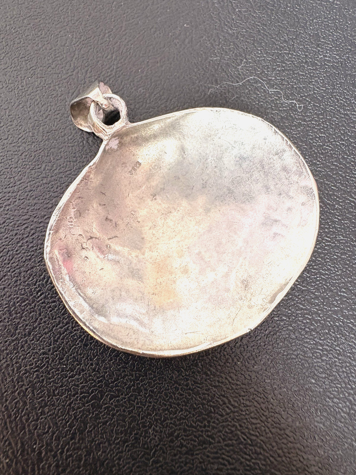 Mexico Sterling Silver Oval Charm Pendant Disc with Bail Metal Pendant