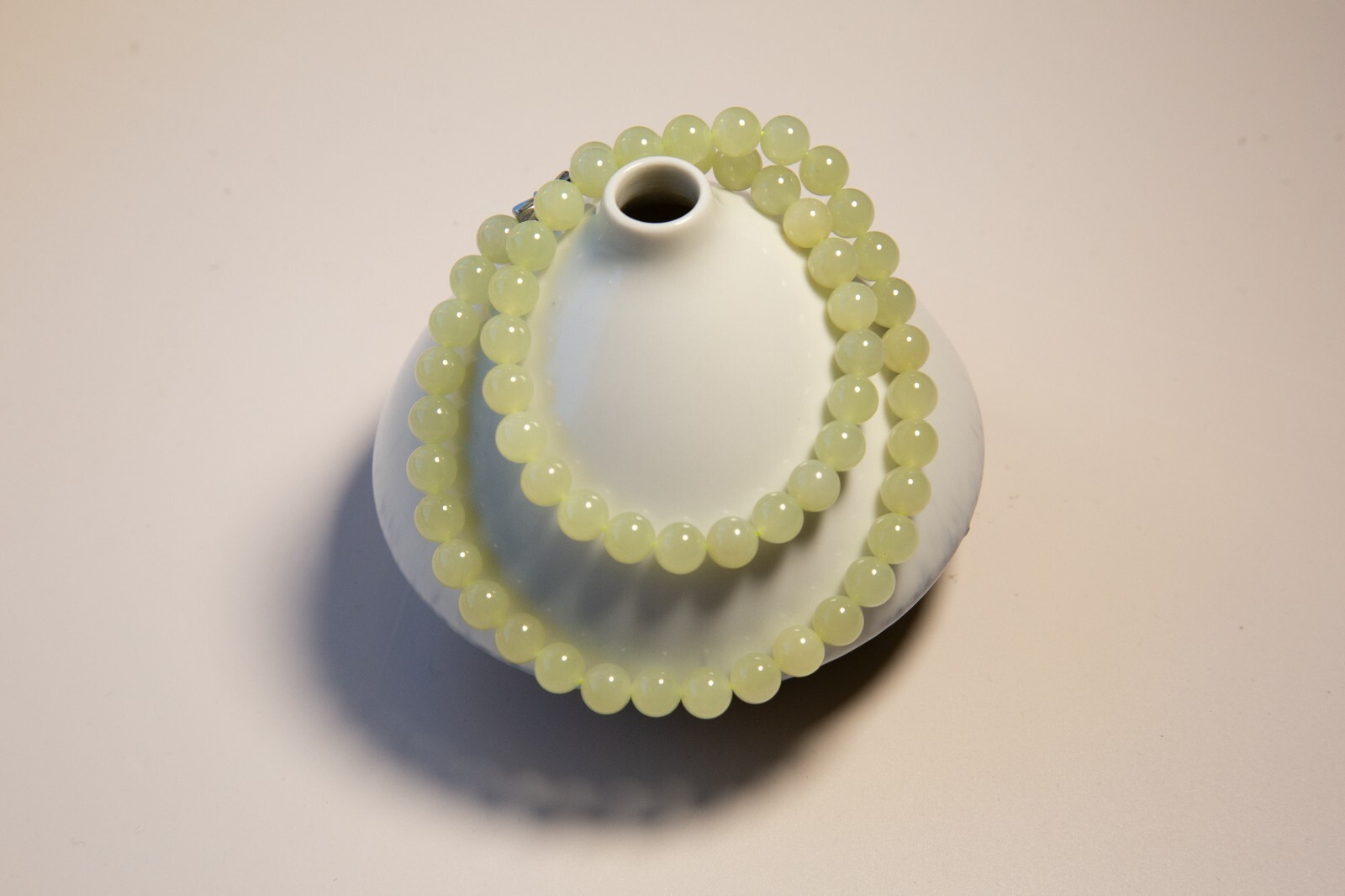 7mm High Grade Oily Yellow Nephrite Necklace｜高级若羌黄口和田玉项链