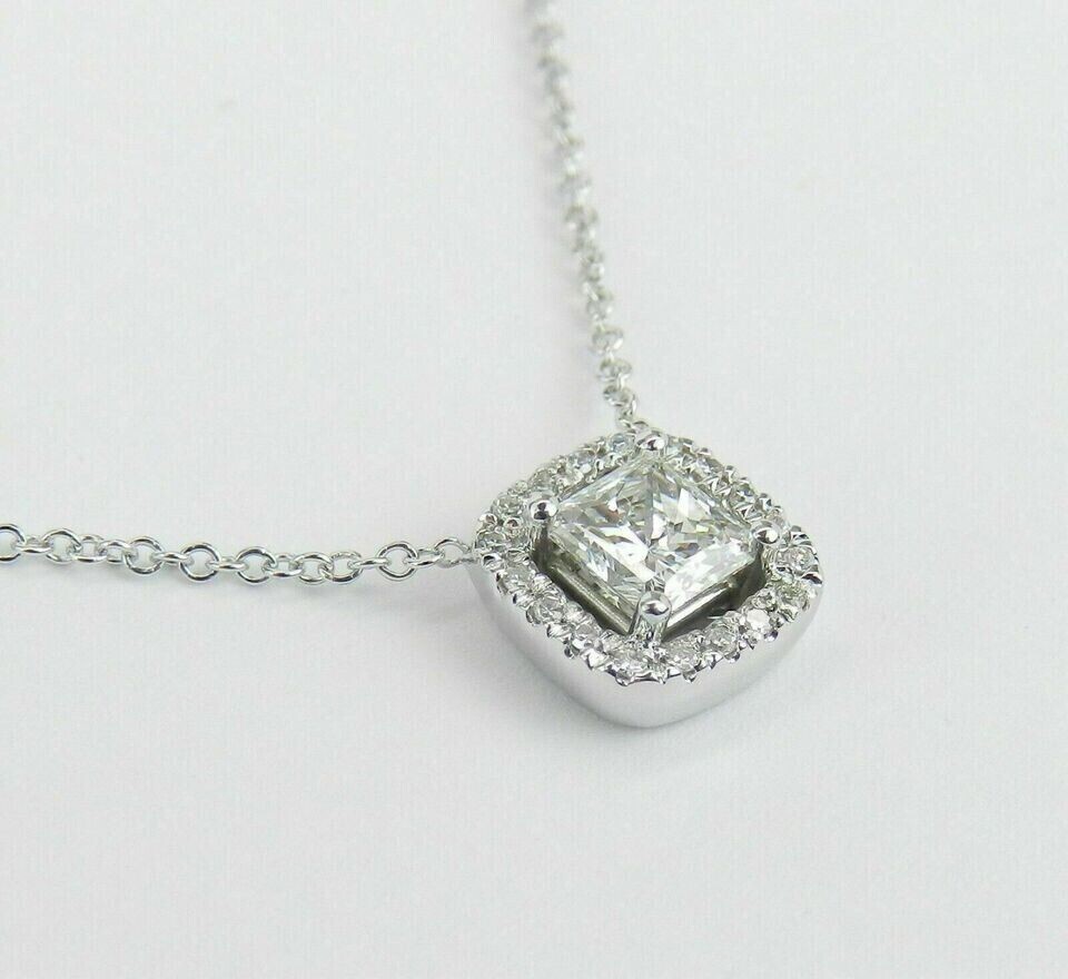 Princess Cut Simulated Diamond Women’s Stunning Pendant In 14k White Gold Plated