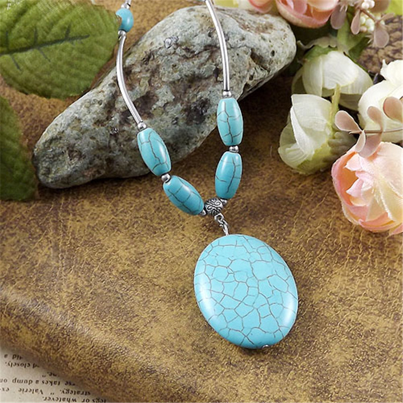 20 style Vintage Women’s Tibetan Silver Turquoise Beads String Pendant Necklace