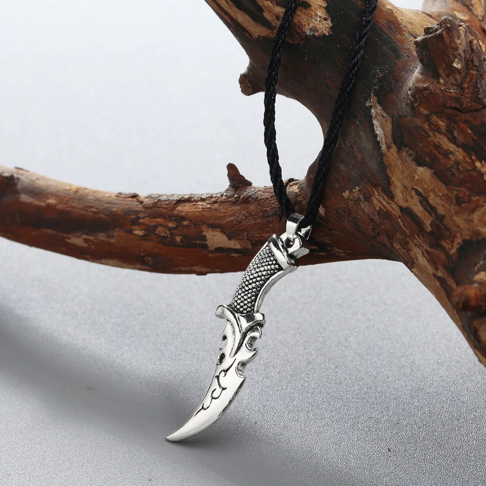 Men’s Fashion Jewelry Vintage Silver Dagger Viking Slavic Pendant Necklace 1-153