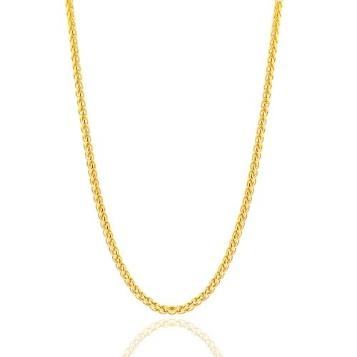 Stainless Steel Wheat Chain Necklace 2.5mm/3mm/4mm Silver Gold Jewelry for Men W