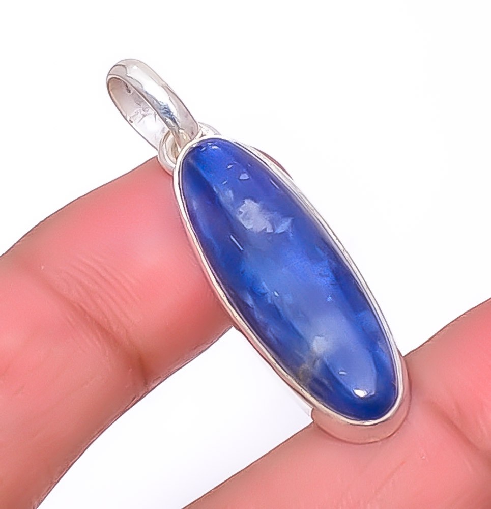 Kyanite – Nepal Handmade 925 Sterling Silver Jewelry Pendant 1.76″ T92