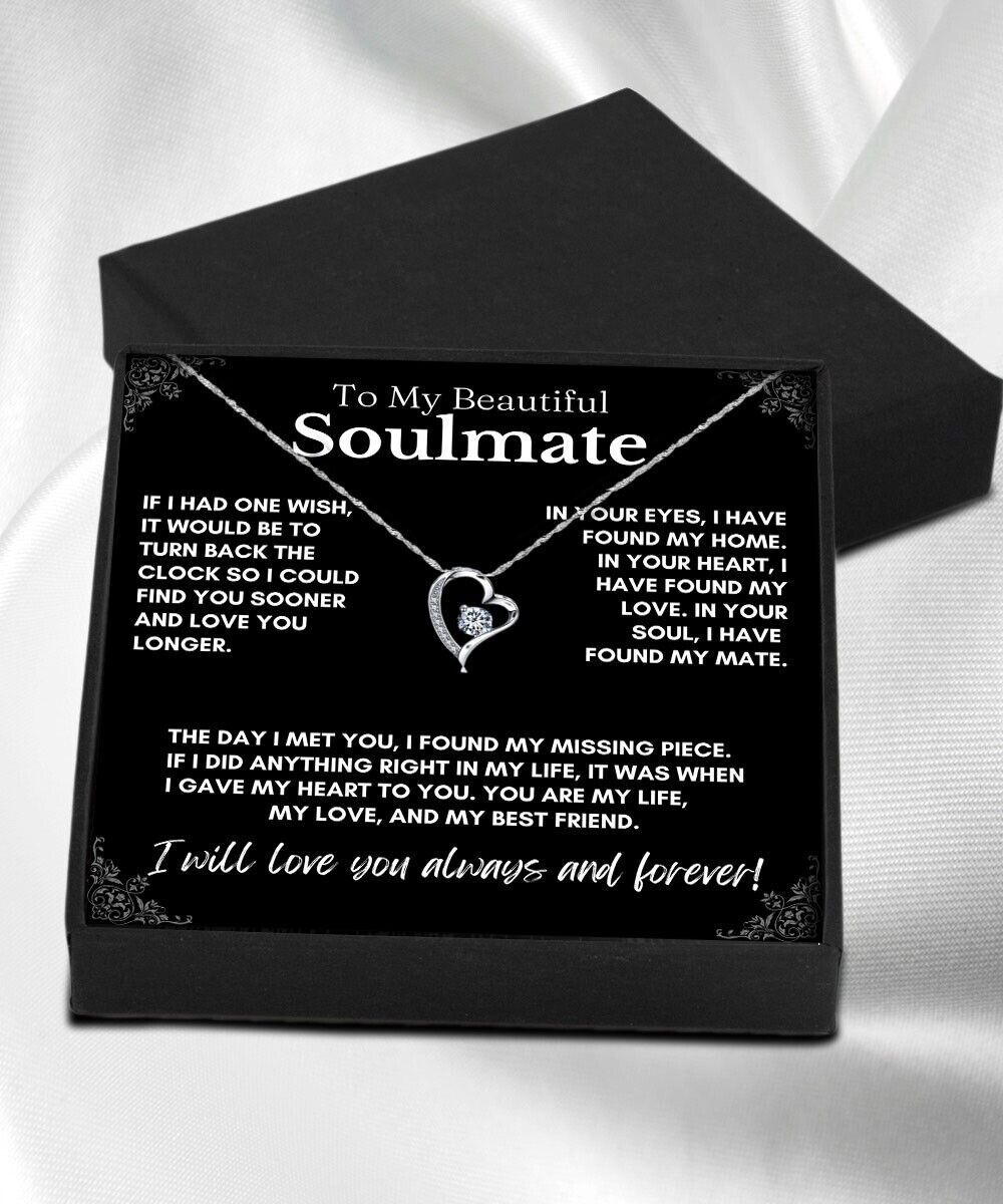 To My Soulmate/Wife Necklace Gift for Valentine Fiancée/Girlfriend Gifts for Her