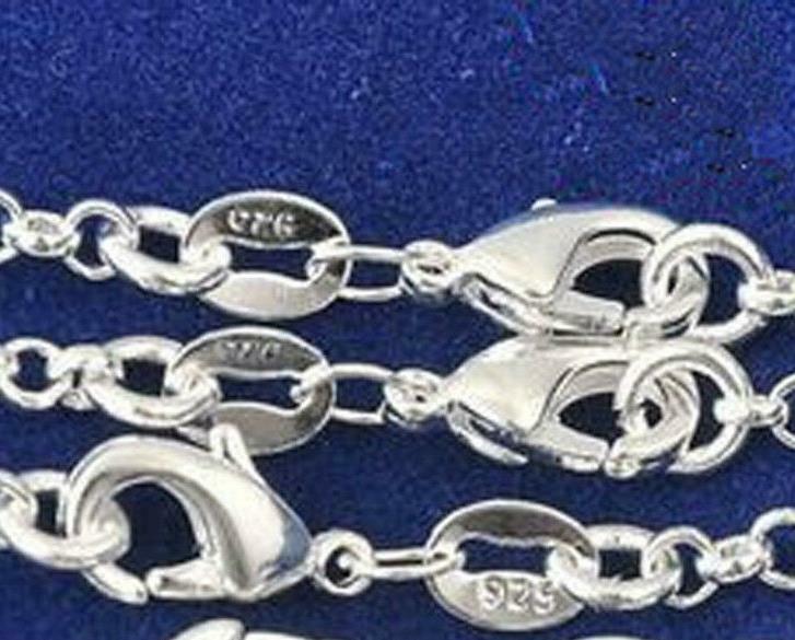 large PISTOL GUN pendant charm 925 P/L Sterling Silver ITALY 18″ Chain Necklace