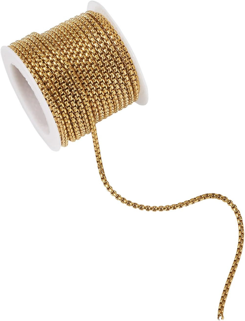 Stainless Steel Rolo Cable Chain Venetian Box Link Chain for Men Women Jewelry