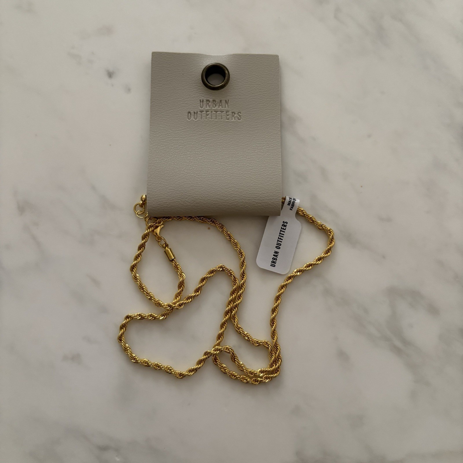 Urban Outfitters NWT Gold Twist Rope Chain Necklace One Size Unisex